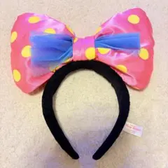 ミニーマウス ピンク水玉カチューシャ