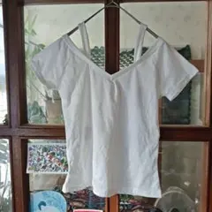 LACE LADIES オフショルダー ホワイト 半袖Tシャツ　Mのサムネイル