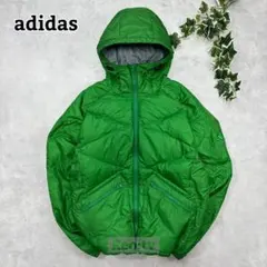 00s【adidas】ダウンジャケット クライマプルーフ 短丈 Y2K 緑 L