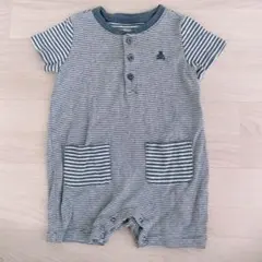 GAPストライプロンパース 3-6m