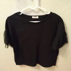 earth music&ecology フリル袖 ブラックトップス