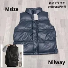 1348 メンズ / Nilway / レザー ダウンベスト M