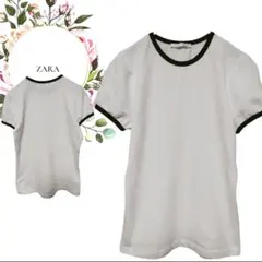 【ZARA】半袖Tシャツカットソー【S】バイカラーカジュアルオフィス通勤シンプルのサムネイル