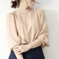 Spick&Span ドットフロッキーバックボウタイブラウス