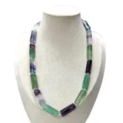 螢石 項鍊 三角柱 圓形 珠子串