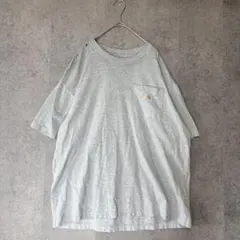 訳あり カーハート ポケットTシャツ グレー ビッグシルエット 古着ボロルックL
