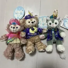タグ付き3点セットダッフィー シェリーメイ イースター2017 ぬいぐるみバッジ