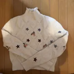 ZARA 花柄ミニ丈ニット