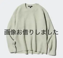 ユニクロ　スフレヤーンクルーネックセーター ライトグリーン　M