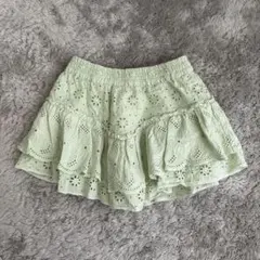 ZARA kidsミントグリーン フリル刺繍スカート 130cm