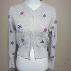 グレイル　花柄刺繍 ニットカーディガン 長袖