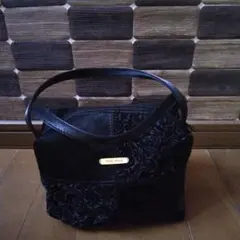 ブラックフォーマルバッグ フラワー装飾袋付き