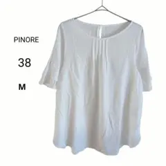 ☆◇PINORE ピノーレ ブラウス 半袖　M ホワイト フリル袖 日本製のサムネイル
