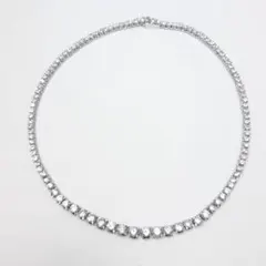 ネックレス　シルバーカラー　キュービックジルコニア　首飾　ダイヤモンド調　テニス