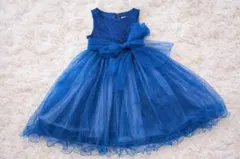 Catherine Cottage スパンコールレースチュールドレス 120 青