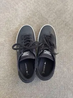 ラコステ スニーカー 黒 26.5cm UK8 LACOSTE メンズ ブラック