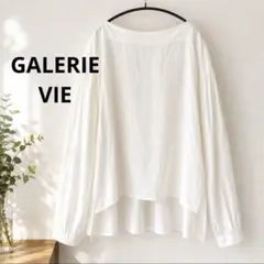 GALERIE VIE コットンリネンウールボートネックシャツブラウス　2.3万のサムネイル