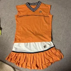 美品☆フィラFILAテニスゴルフワンピースオレンジM - メルカリ