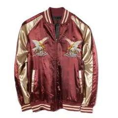 スカジャン★4L スーベニアジャケット 刺繍 ブルゾン イーグル/WINE