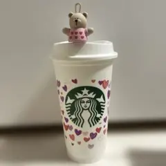 スタバ バレンタイン 2022 リユーザブルカップ ベアリスタ キャップ 新品