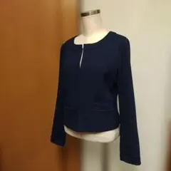 プロポーションボディドレッシング　紺　ノーカラージャケット　入学式　卒業式