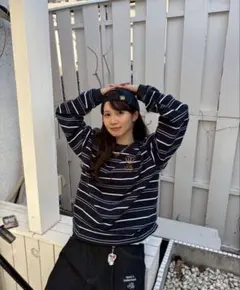 カオヨリナカミ ロンT crown logo border longtee