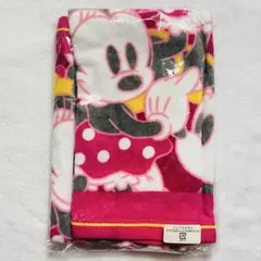 フェイスタオル　ミニー　総柄　ディズニーリゾート　ピンク　オールドミニー