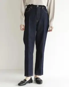 グローバルワーク デニム テーパードパンツ ネイビー