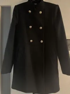 ZARA ウールダブルブレストコート 黒