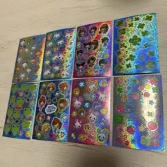 平成レトロ キラキラシール 8枚セット うさぎ くま 女の子 クローバー いちご
