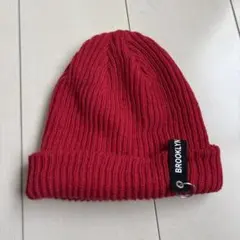 BROOKLYN 赤 ニット帽 リング付き