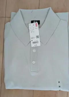 ライトグレー ウォッシャブルニットポロセーターユニクロ М