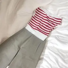 【大人フレンチ2点セット】ZARA トップス ＆ Uniqlo U ワイドパンツ