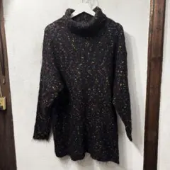 90s ビンテージ　アメリカ古着　カラフル点模様 タートルネックセーター