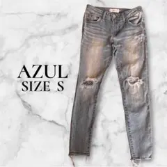 AZUL BY MOUSSY ダメージジーンズ　スキニー　ライトブルー　S