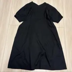 CRESCENT クレッシェント　ロングワンピース　黒　パフスリーブ　綿　Mのサムネイル