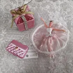 バレリーナ クリスマスオーナメント ピンク 3点セットのサムネイル