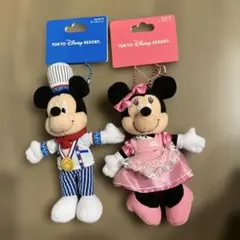 【タグ付】東京ディズニーリゾート　シェフミッキー　ミニー　ストラップキーチェーン