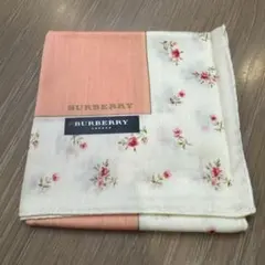 【新品・未使用】BURBERRY ハンカチ サーモンピンク