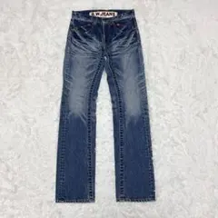 BLUE WAY B.W.JEANS ストレート デニム Y2K S ヒゲ加工のサムネイル