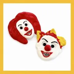 ハンドメイド ヘアクリップ ピエロ 2個セット