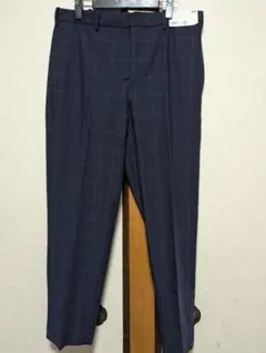 新品未使用 UNIQLOユニクロ ネイビー チェック柄 パンツ