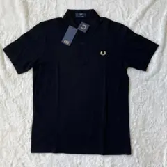 ゴールド　フレッドペリー ポロシャツ 黒 イングランド製 40 - M3