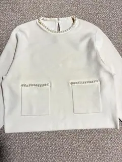 Ballsey ボールジィ　パールコンビ ポケットプルオーバー　ホワイト