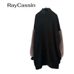 RayCassinレイカズン　袖ファー　長袖ワンピース　チュニック　ハイネック