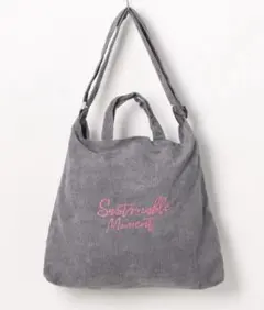 「resonance」コーデュロイ トート•ショルダーバッグA4サイズ収納可能」