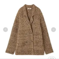 ニットジャケット　キャメル