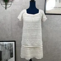 anysis Tシャツ カットソー 半袖 リバーシブル かぎ編み M