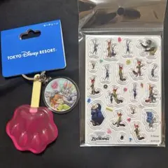 ズートピア　ニック&ジュディ　キーチェーン&アクリルパーツセット