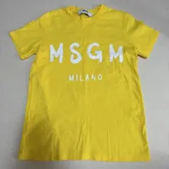 MSGM ロゴ Tシャツ 蛍光 イエロー 無地のサムネイル